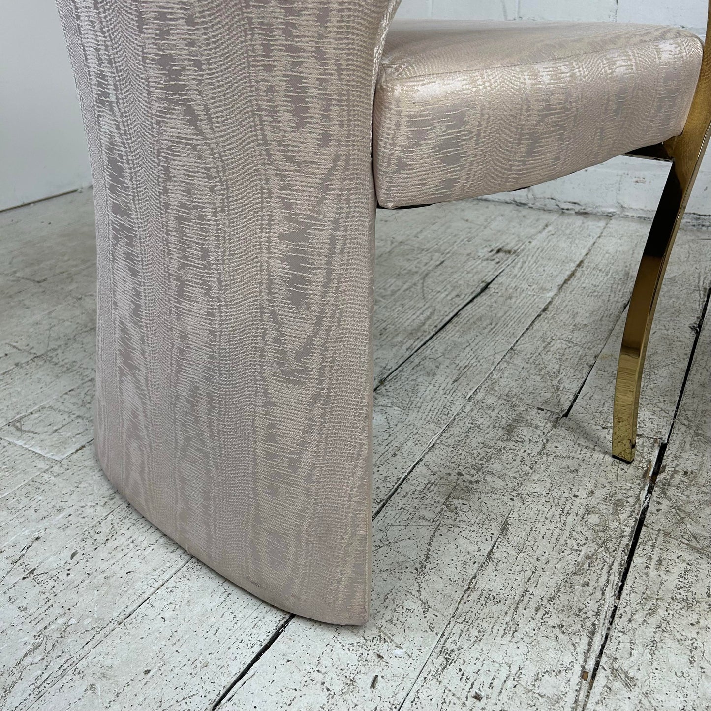 Pair of Carson’s Art Deco Hollywood Regency Brass Arm Cantilever Chairs