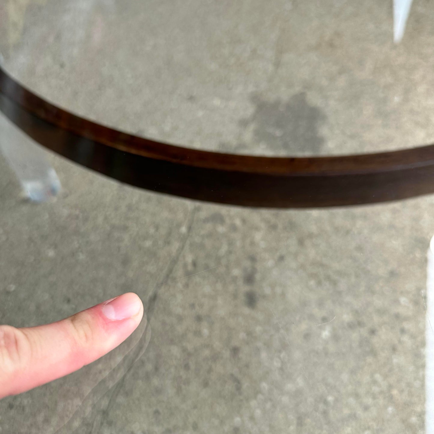Lucite Glass and Bentwood Round Coffee Table