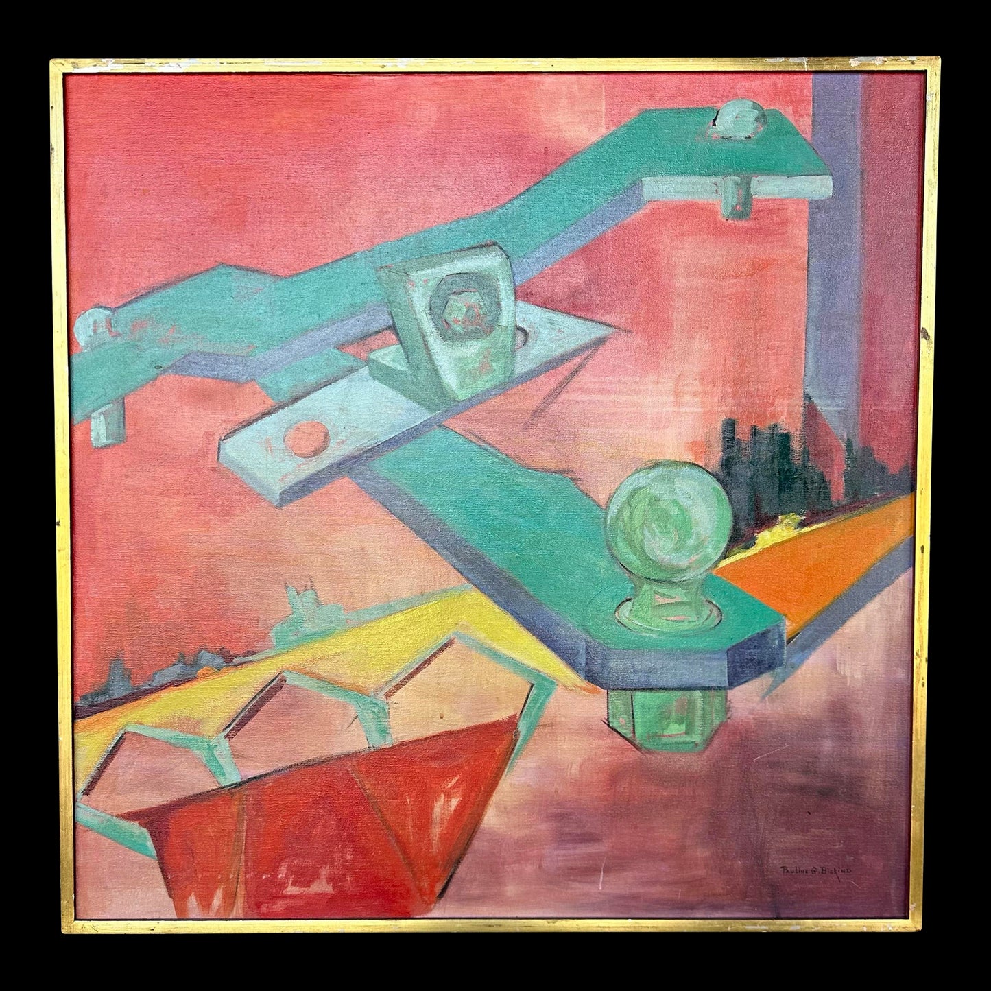 Abstract Painting by Pauline G. Biskind 1958 Cleveland May Show
