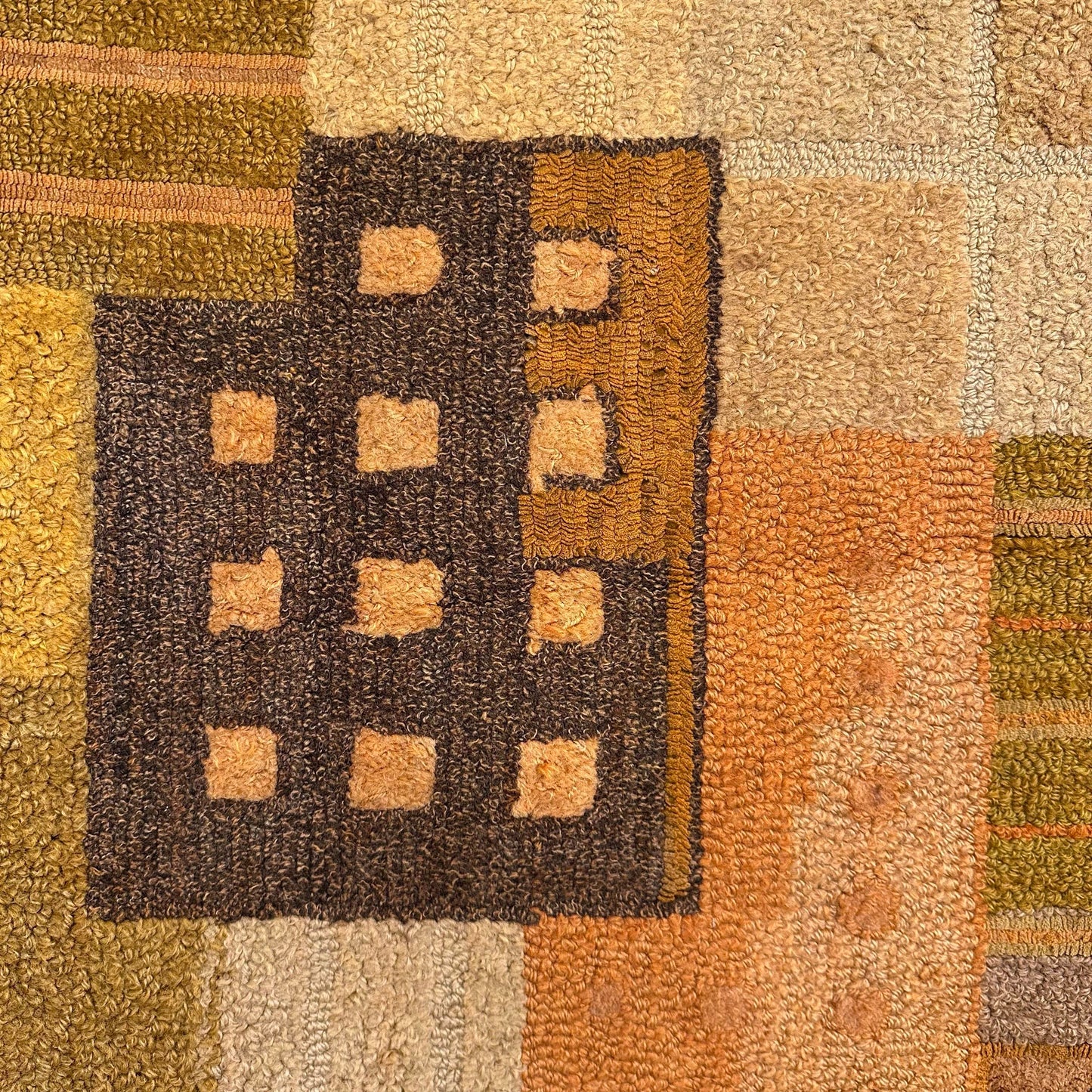 Mid Century Modern George Wells Hand Hooked Fiber Art Rug