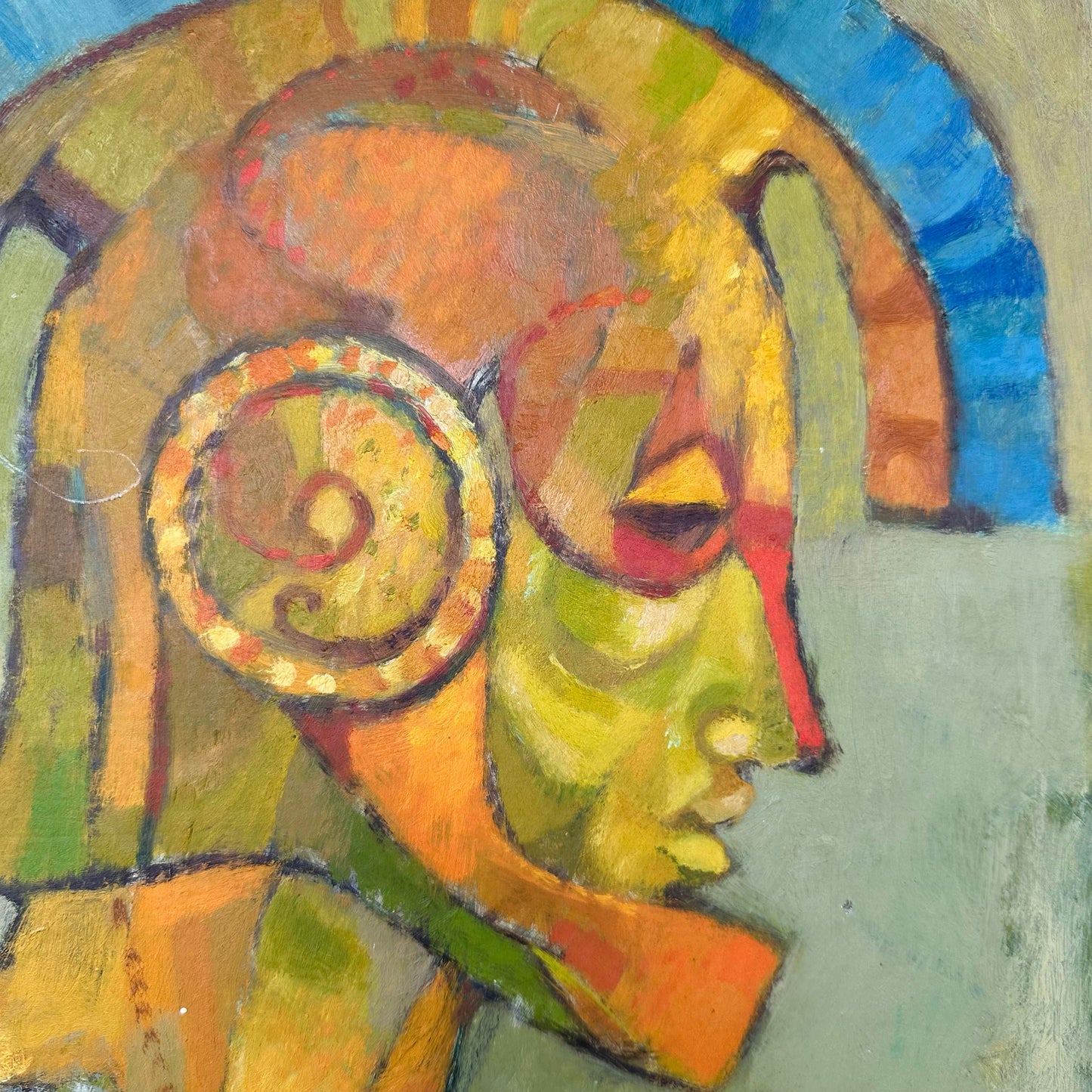 Trojan Helmet Painting by Robert C. Brisley