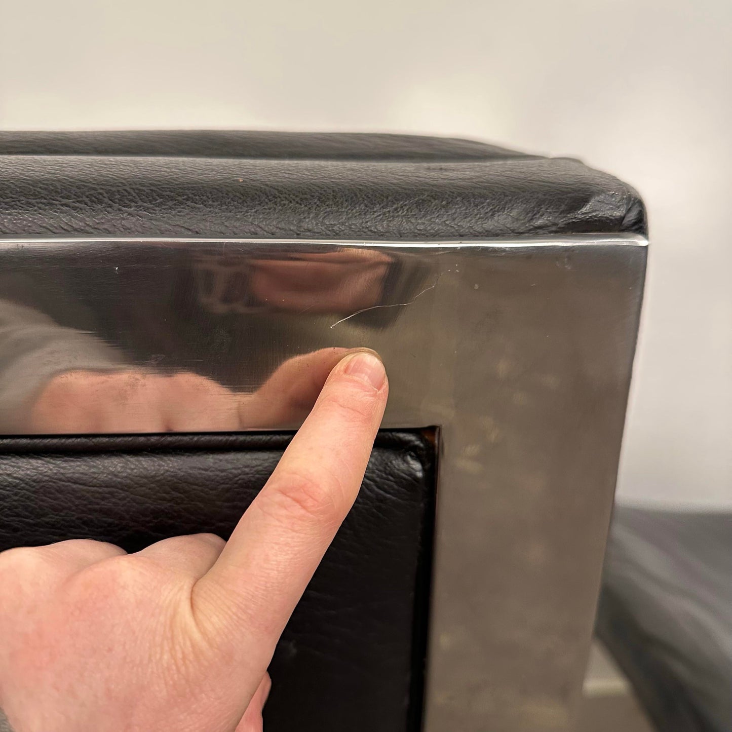 Pair of Chrome and Vinyl Cantilever Lounge Chairs