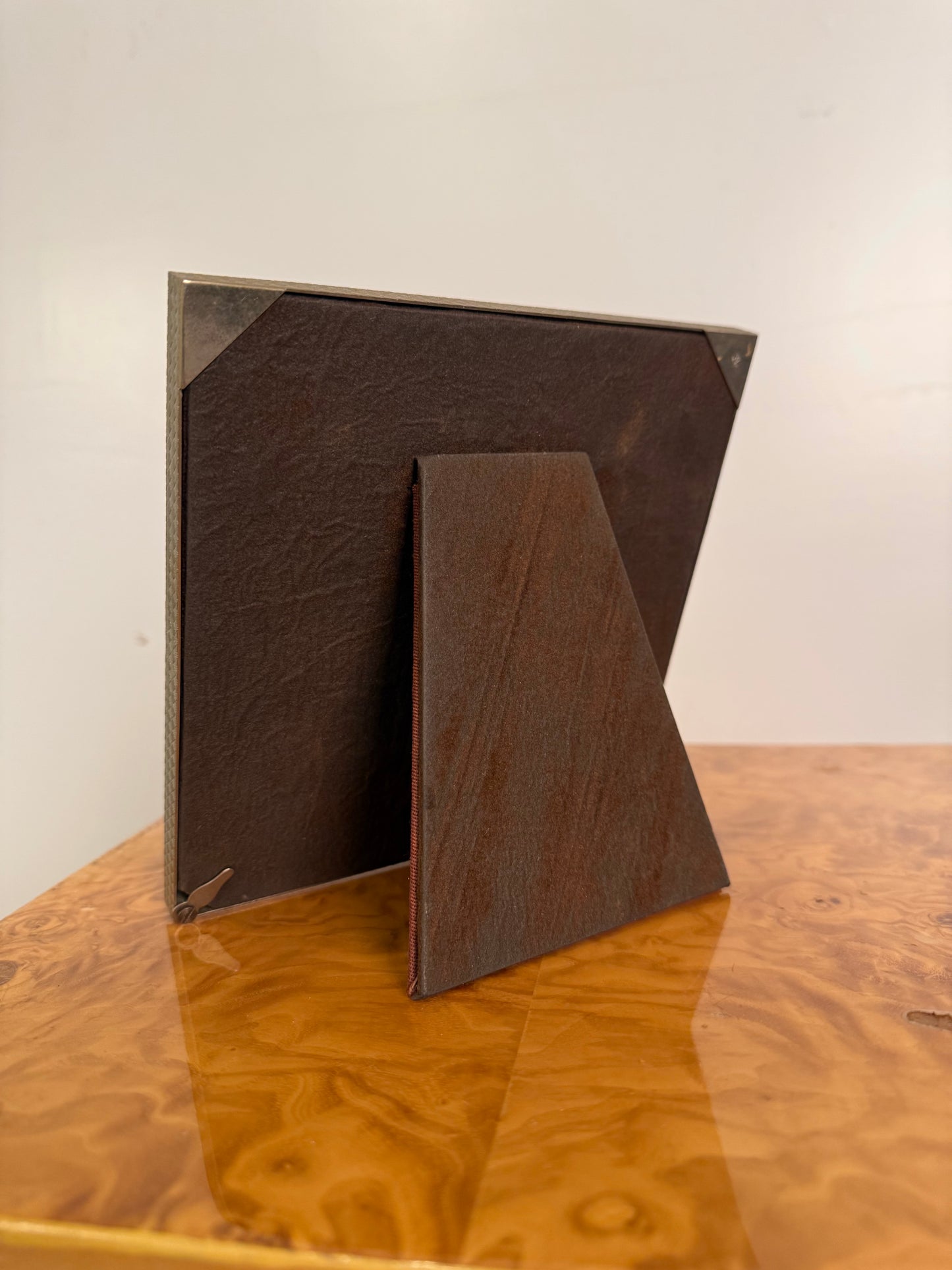 Cartier Made in Italy Vintage Gilt Brass Woven Basket Weave Picture Frame