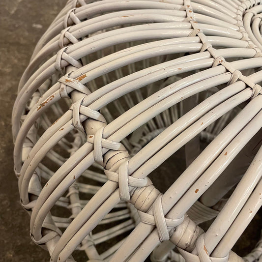 Mid Century Modern Franco Albini Rattan Pouf Ottoman