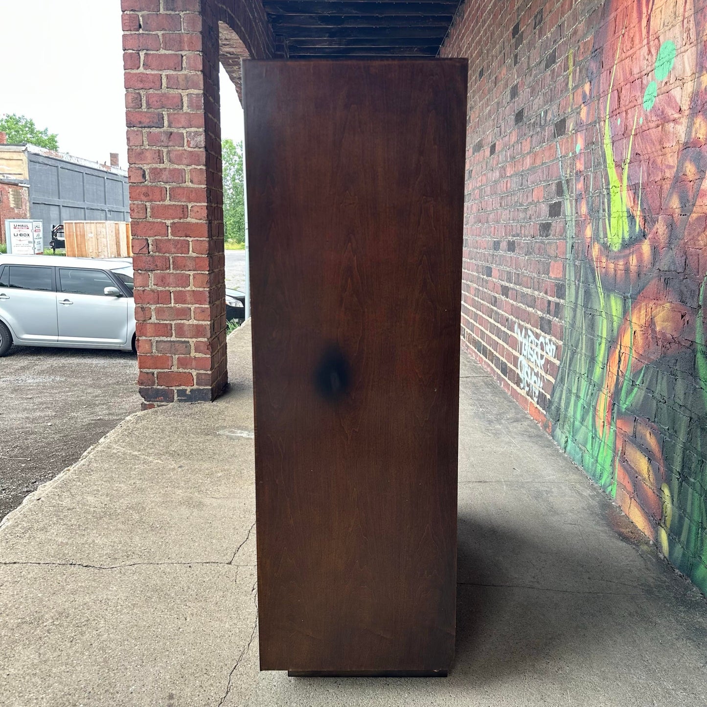 Century Furniture Burlwood and Brass Armoire Highboy Wardrobe Mid Century Modern