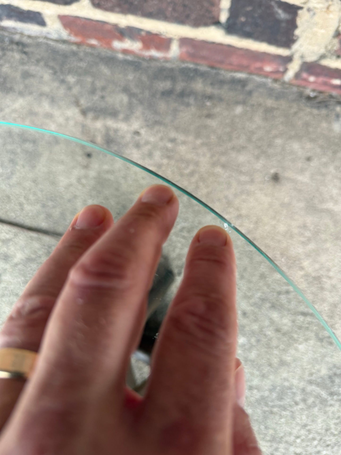 Mid Century Floor Lamp With Glass Table Style of Modline