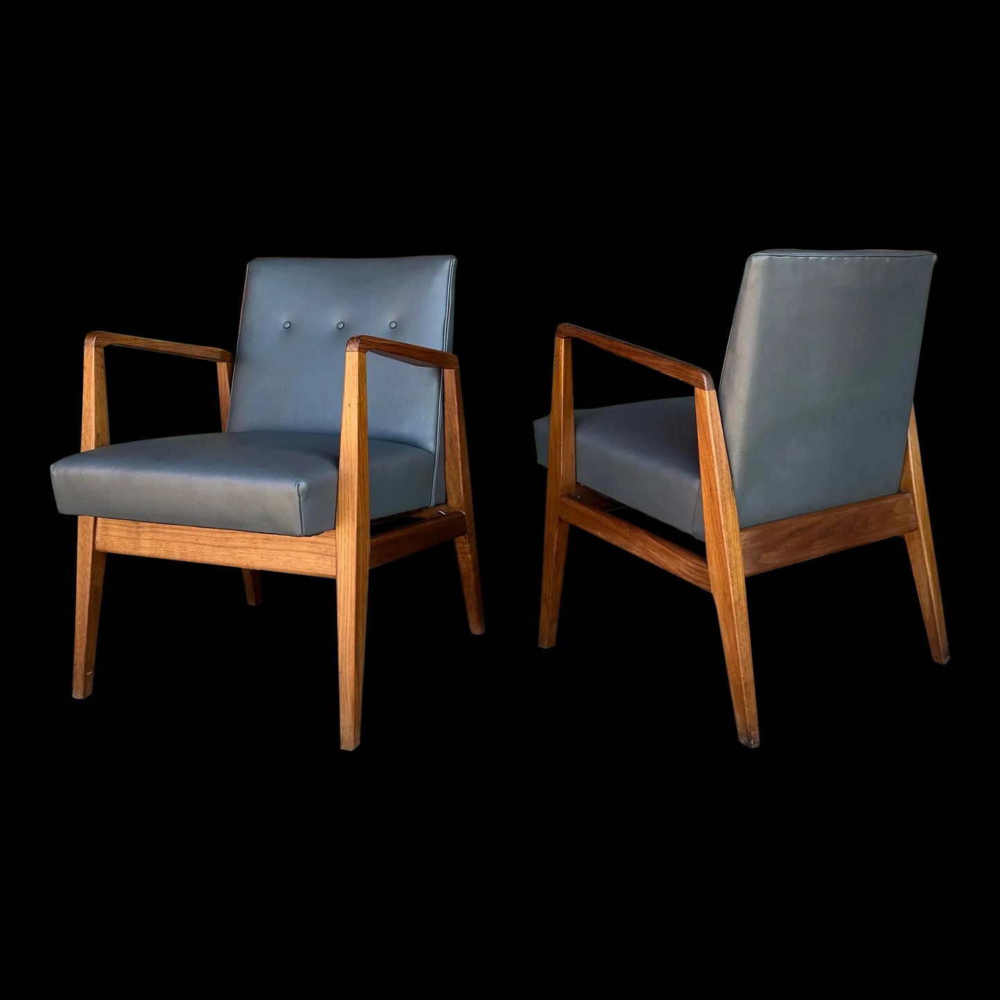 Pair of Jens Risom Walnuts Side Chairs