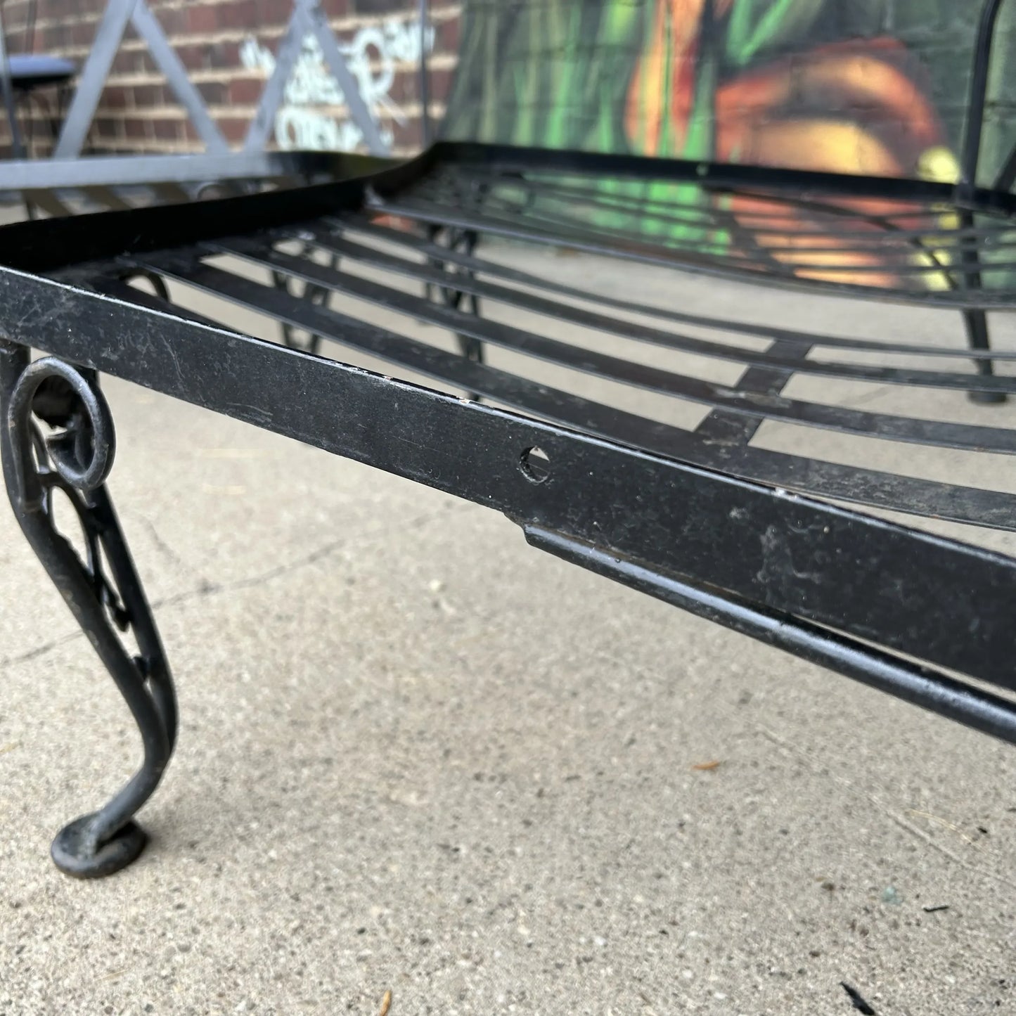 Mid 20th Century Woodard Chantilly Rose Wrought Iron Outdoor Sectional Sofa, Attributed