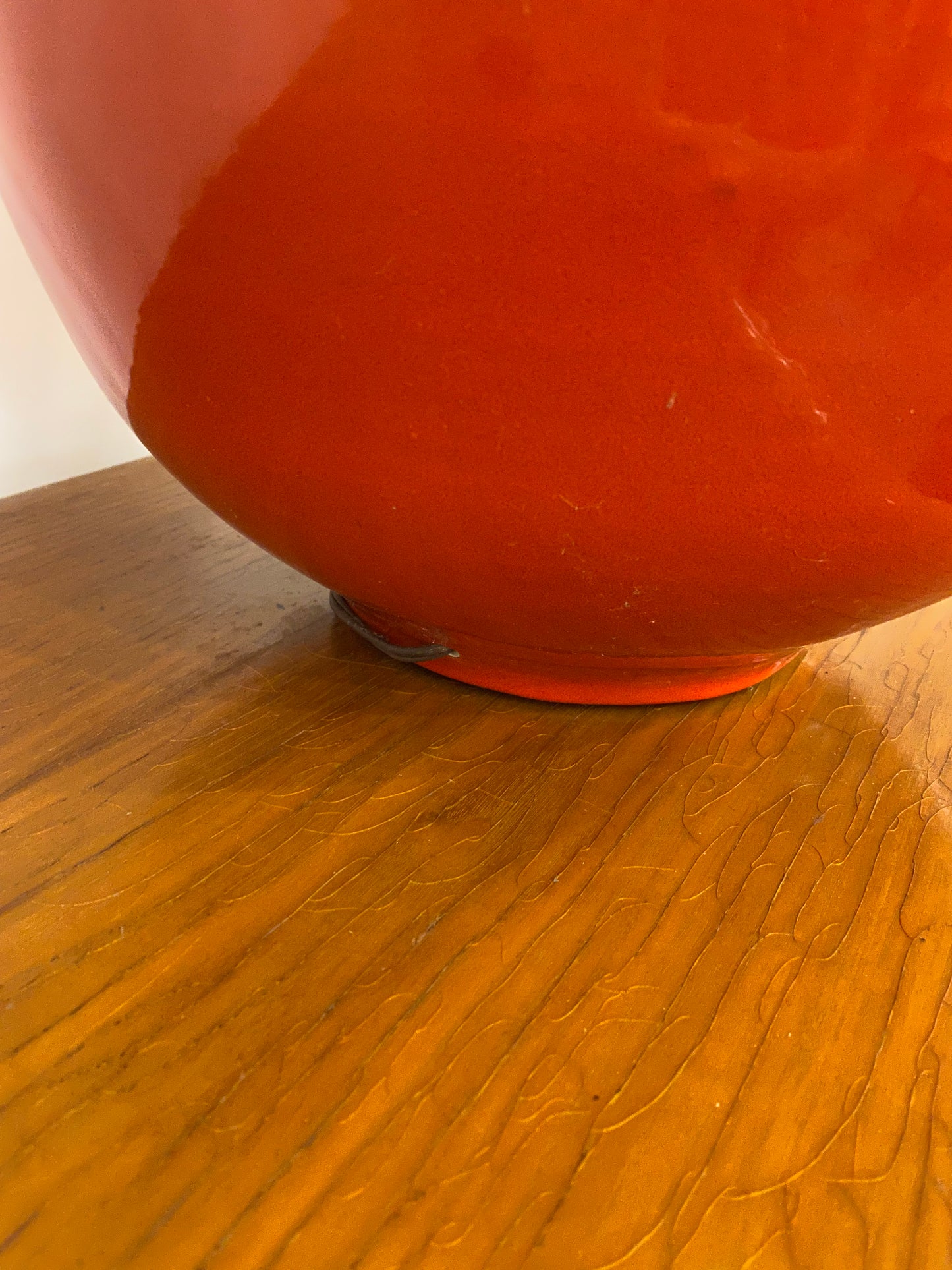 1960s Large Mid-Century Modern Red Table Lamp