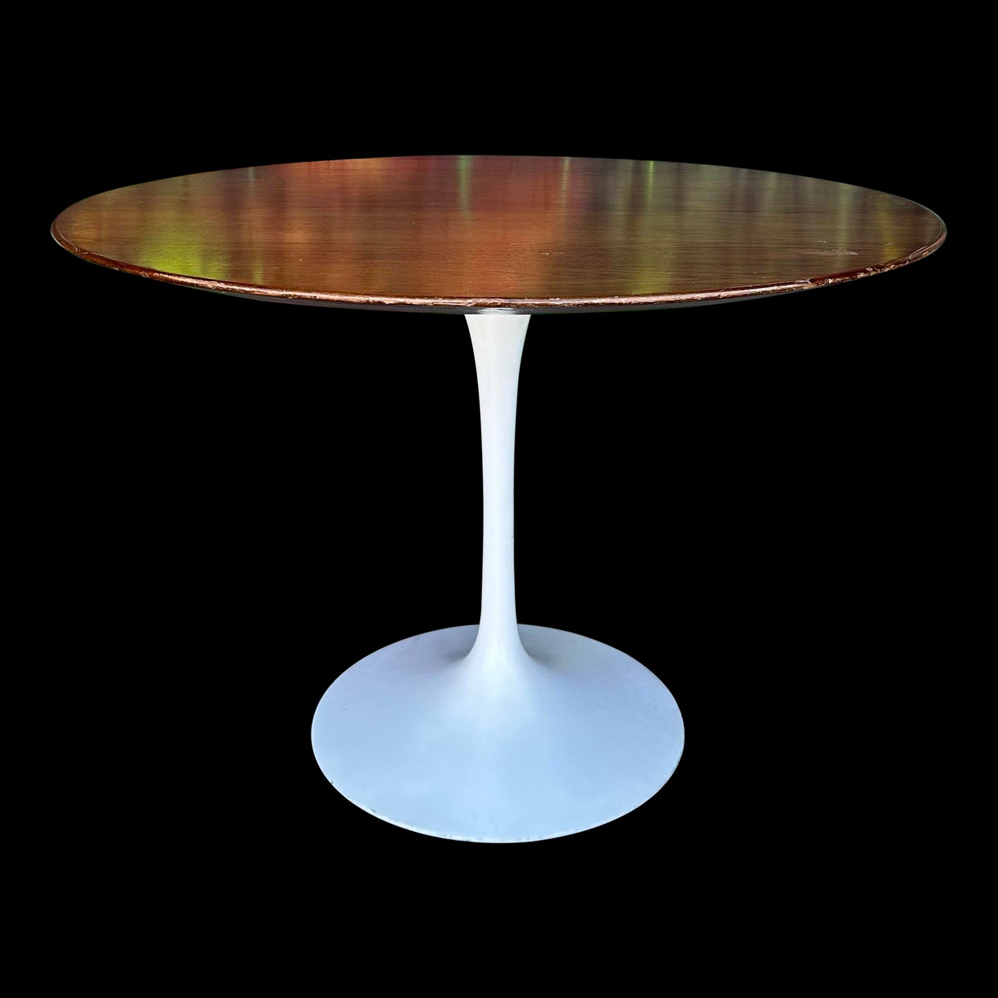 Mid Century Modern Eero Saarinen for Knoll Walnut Round Dining Kitchen Table 42"