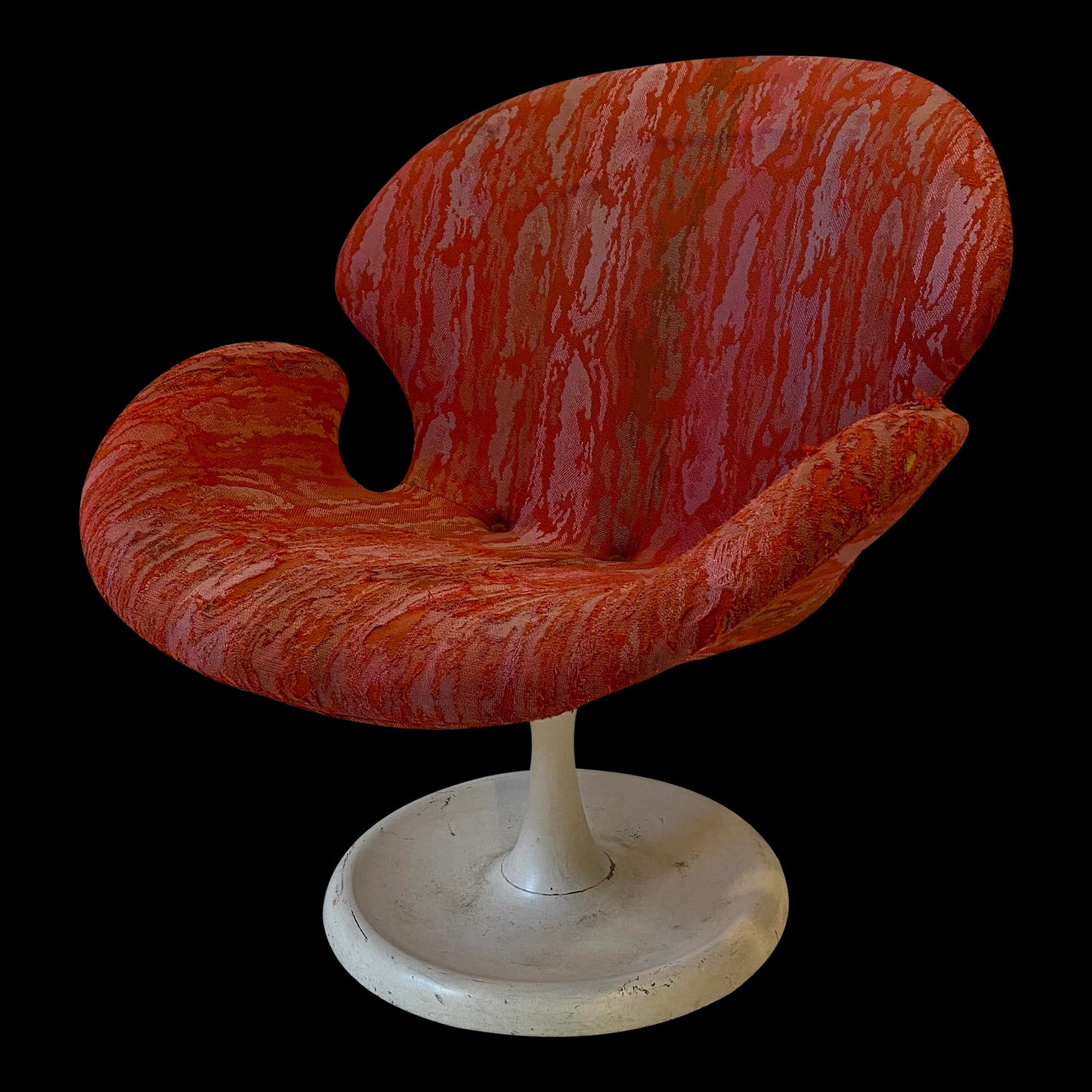 Mid Century Scandinavian Iris Tulip Swivel Base Club Chair