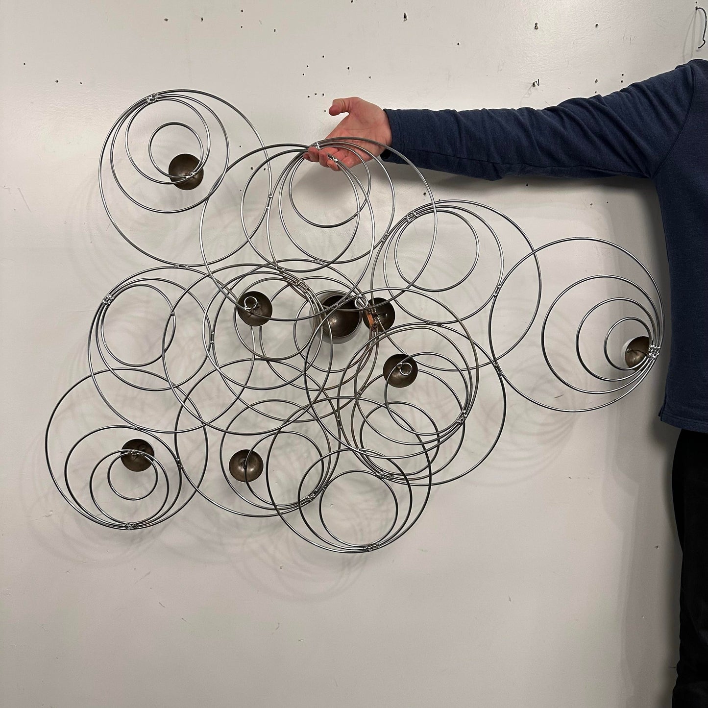 Mid Century Modern Curtis Jere Chrome Wall Sculpture