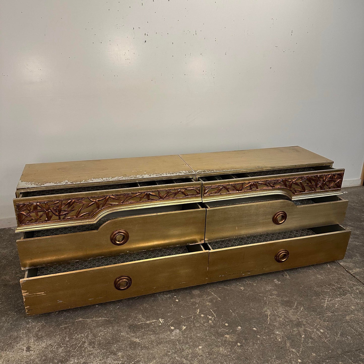 James Mont 2 Piece Bamboo Dresser