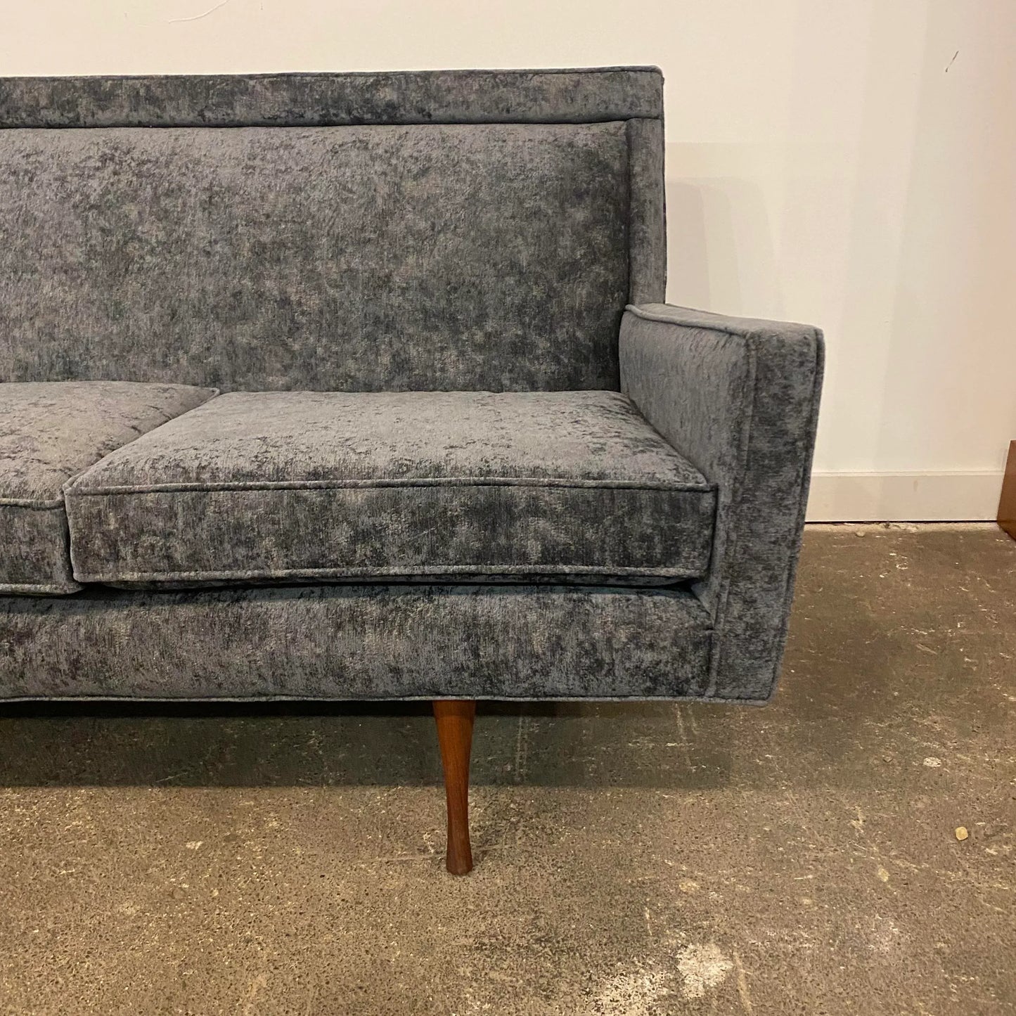 Reupholstered Mid 20th Century Paul McCobb Sofa With Walnut Legs Crypton Fabric