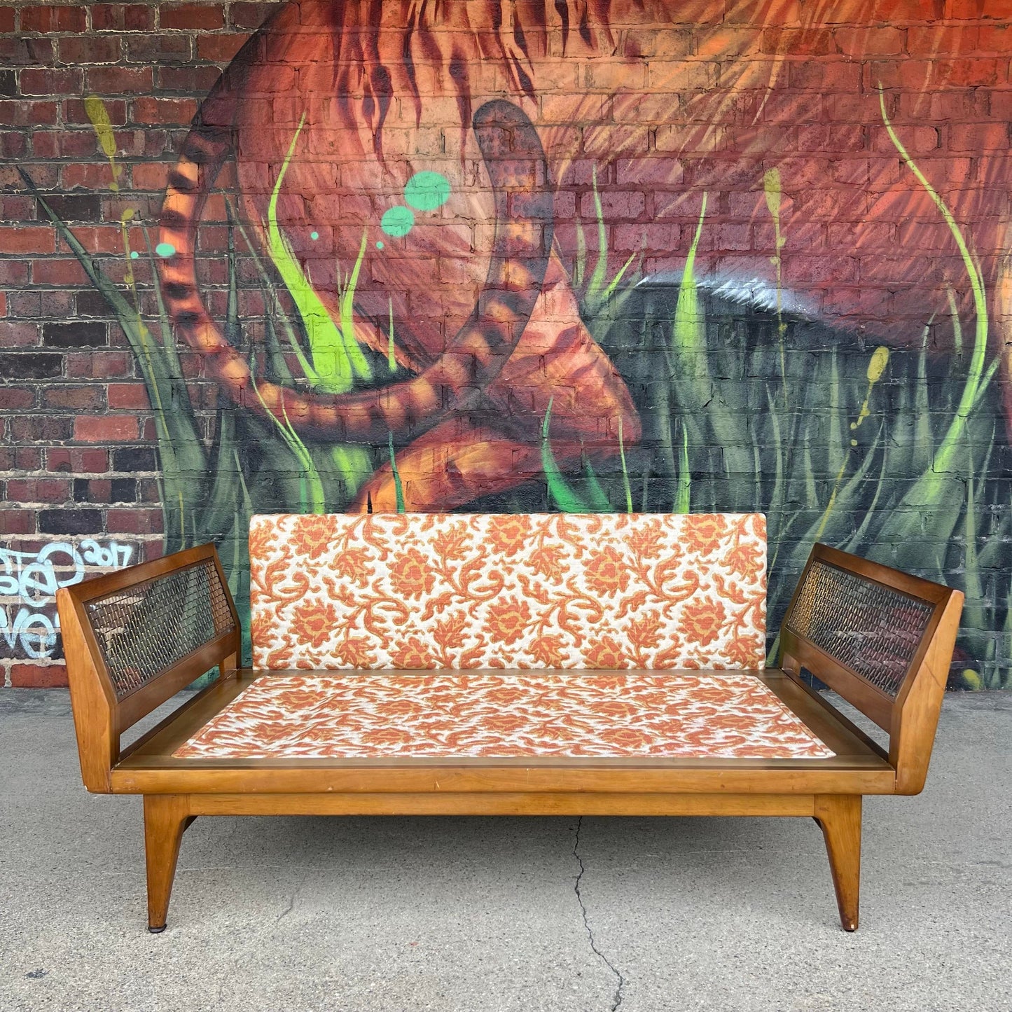 Mid Century Modern Bertha Schaeffer Sofa for Singer & Sons Loveseat