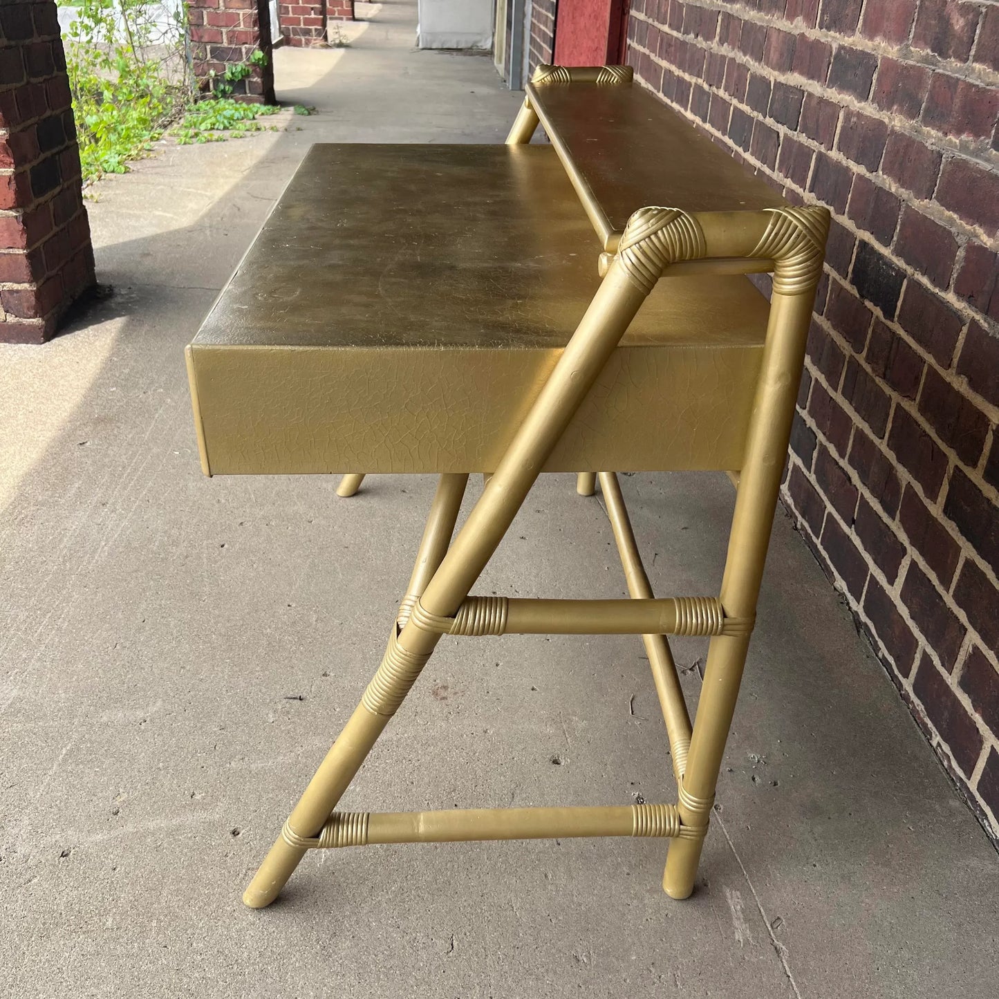 Tommi Parzinger Rattan Bamboo for Willow and Reed Desk.