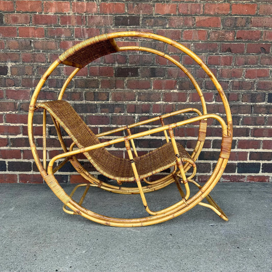 Franco Benttonica Dondolo Rattan Rocking Chair