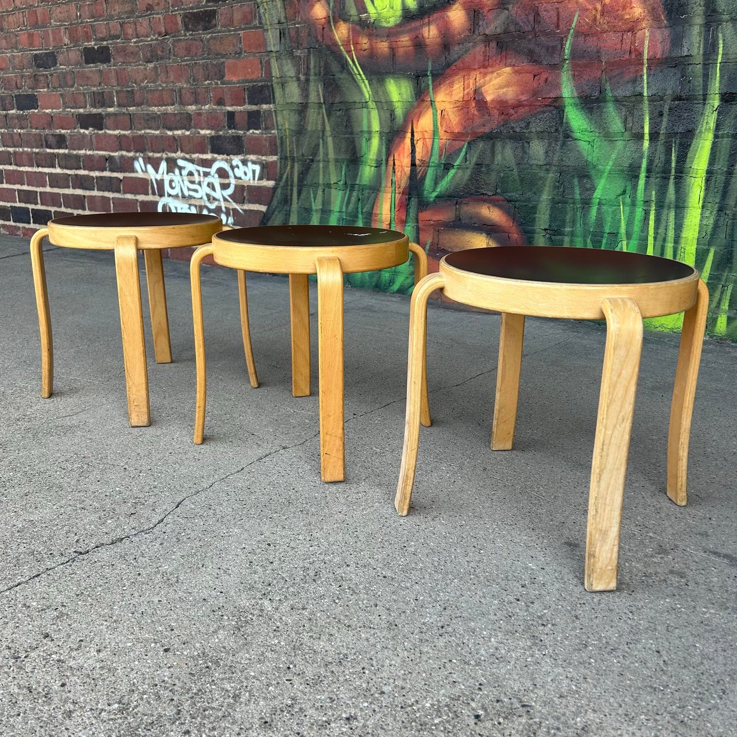 Set of 3 Rud Thygesen Stackable Stools by Rudd International