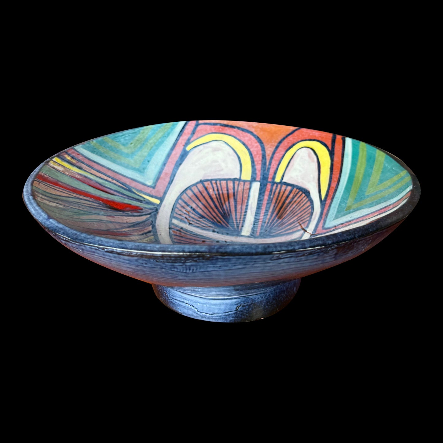 Taylor Ceramics Colorful Pottery Bowl Signed 92