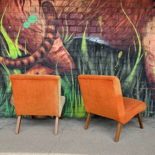 Pair of Slipper Chairs in the Style of Jens Risom