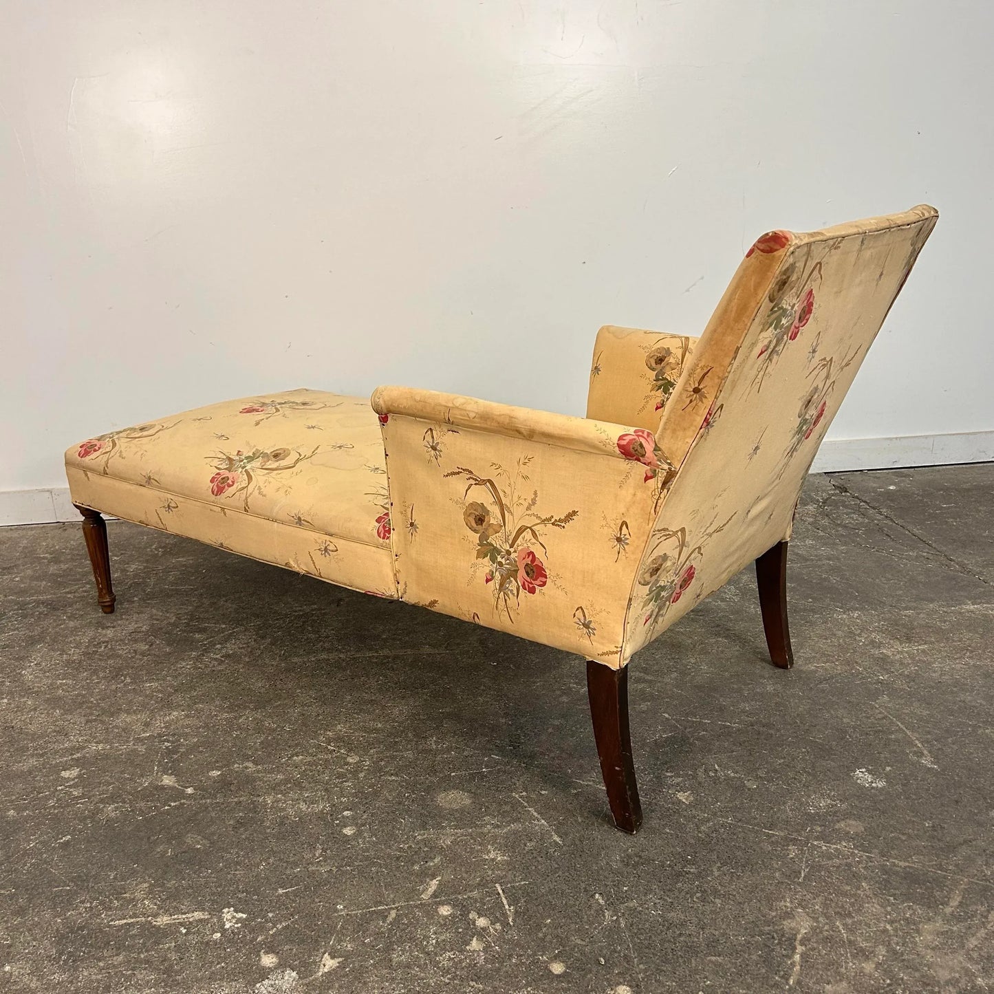 Napoleon III French Style Chaise Lounge Chair for Reupholstery