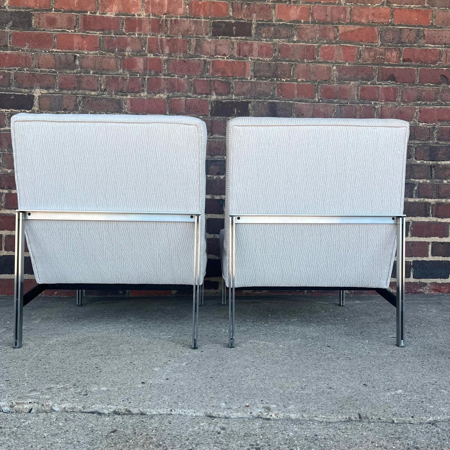 Pair of Knoll Parallel Bar Slipper Chairs Reupholstered