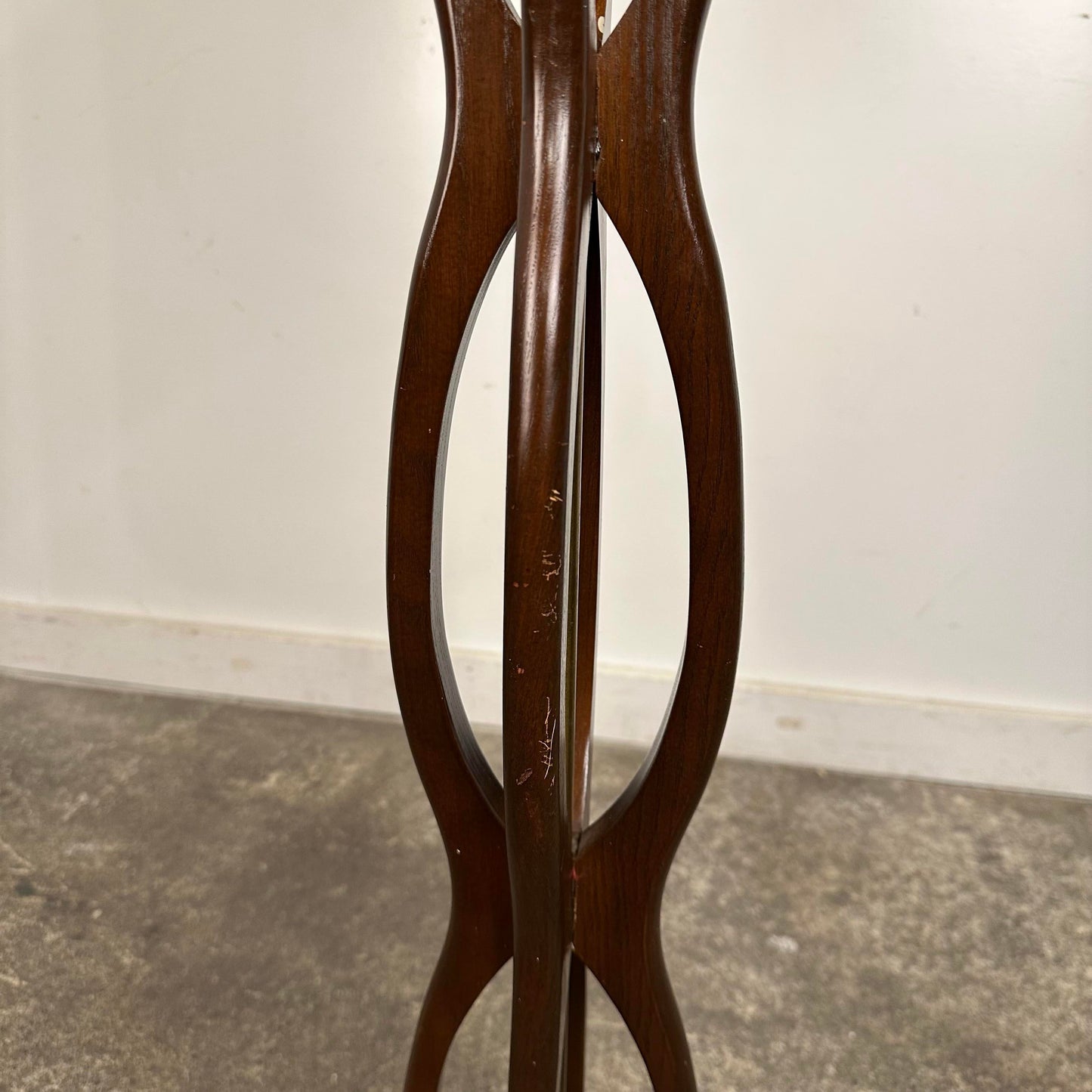Mid Century Modern Modeline Sculpted Walnut Floor Lamp