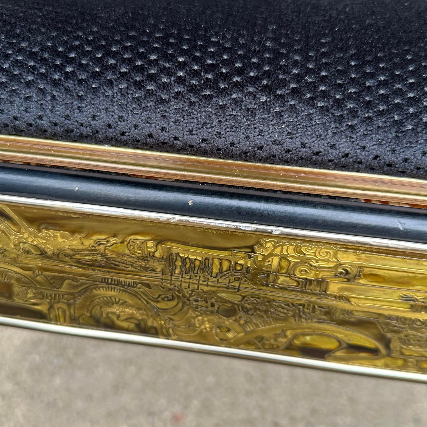 Acid Etched Mastercraft Ottoman by Bernhard Rohne Mid-Century Modern