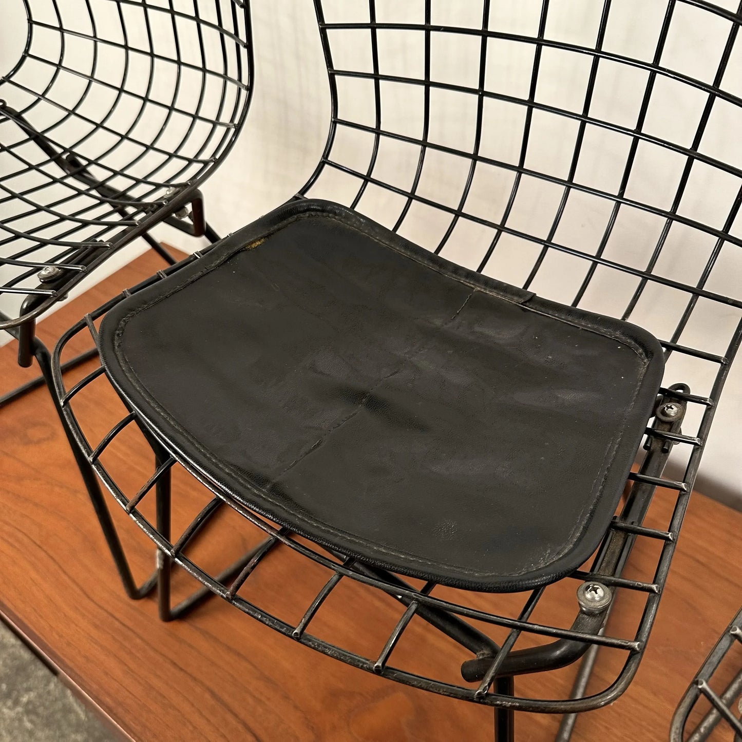 Set of 4 Bertoia for Knoll Children’s Chairs Black Xs