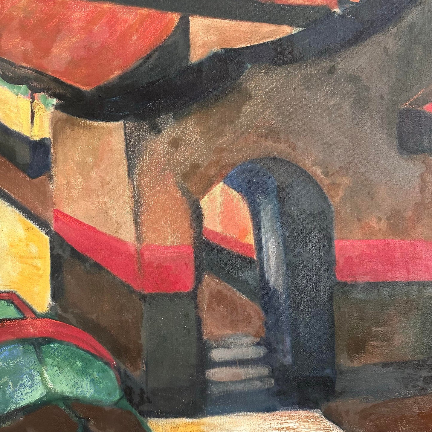 Street Scene Painting Marked Golder “Untitled”