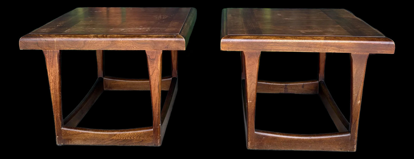 Mid-Century Modern Pair of Walnut End Tables Lane Furniture