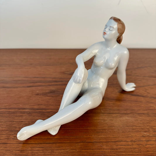 "Sunbathing" Hollobaza Woman Figurine