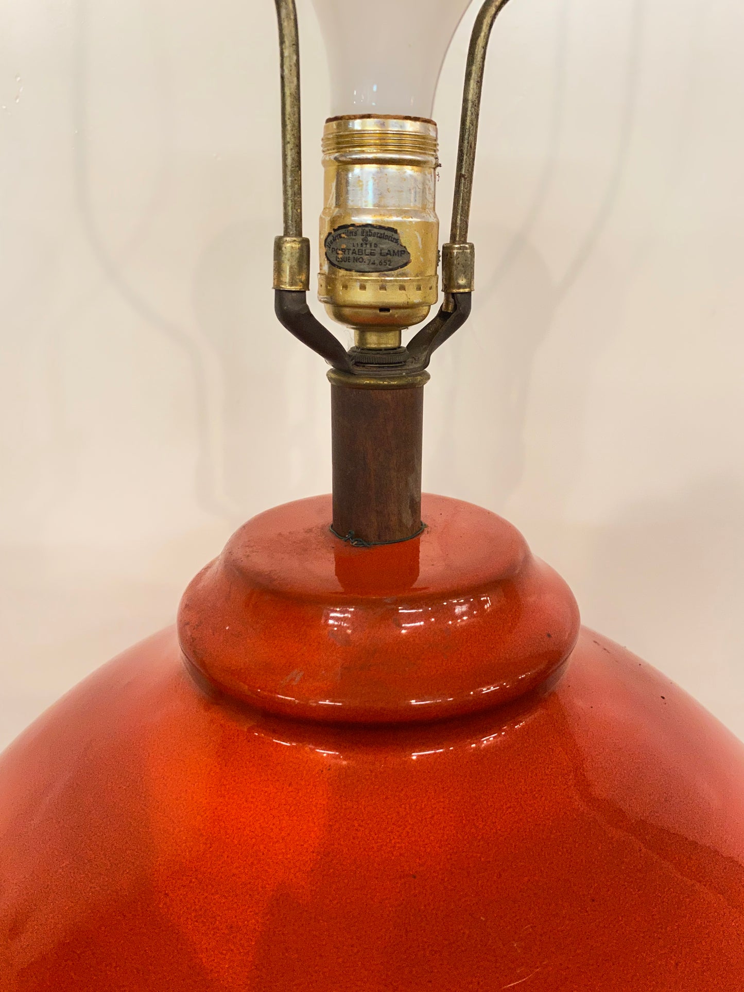 1960s Large Mid-Century Modern Red Table Lamp