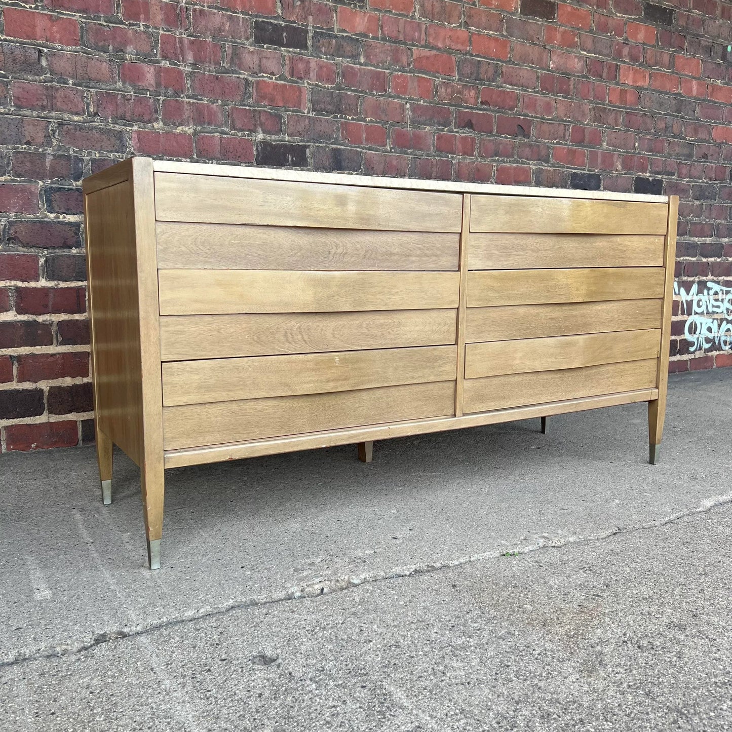 American of Martinsville Travertine Top Dresser