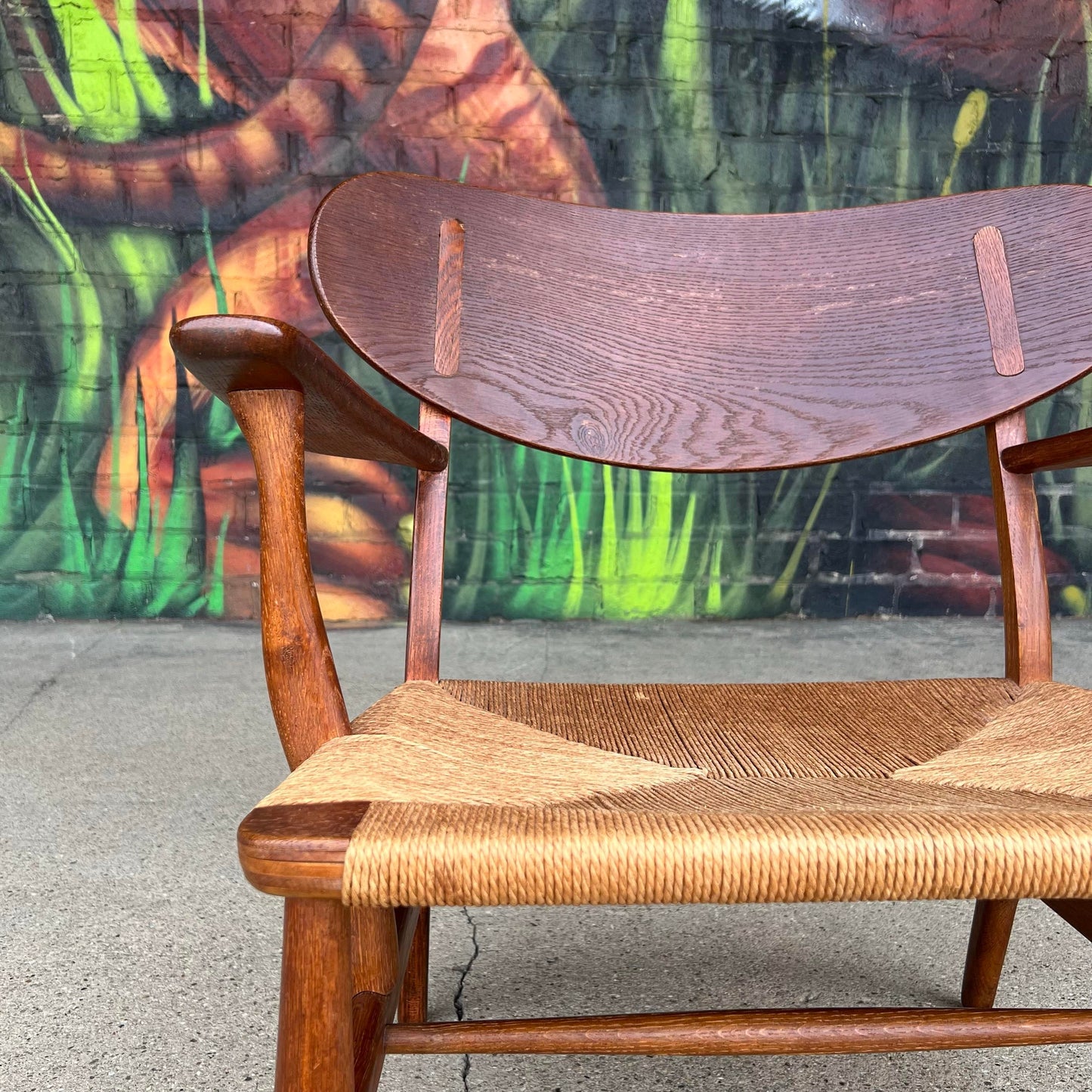 Mid Century Modern Hans Wegner Model Ch22 Shell Back Paddle Armchair