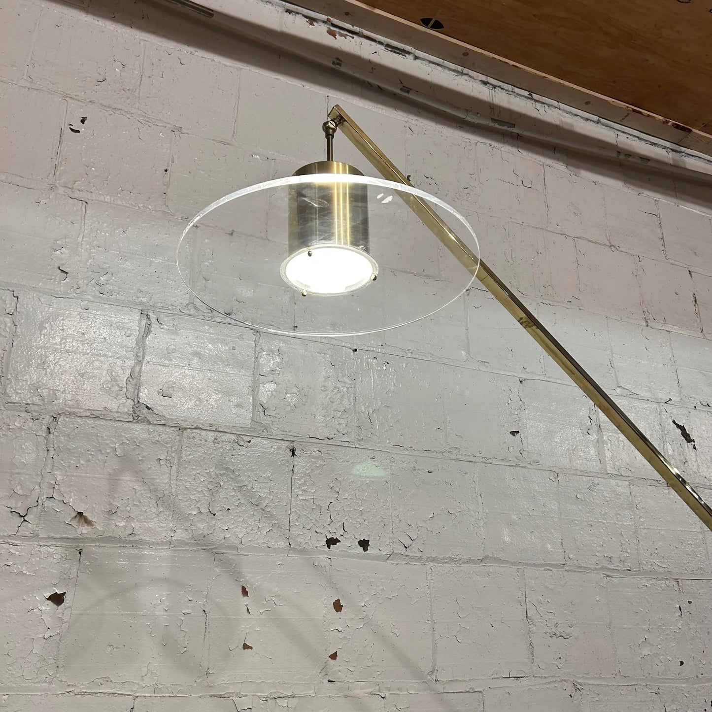 Achille Castiglioni Italian Floor Lamp Brass Marble Lucite
