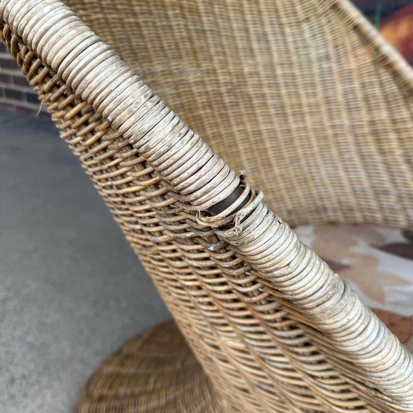 Mid-Century Modern Adrian Pearsall Comfort Designs Tall Rattan Wicker Peacock Chair