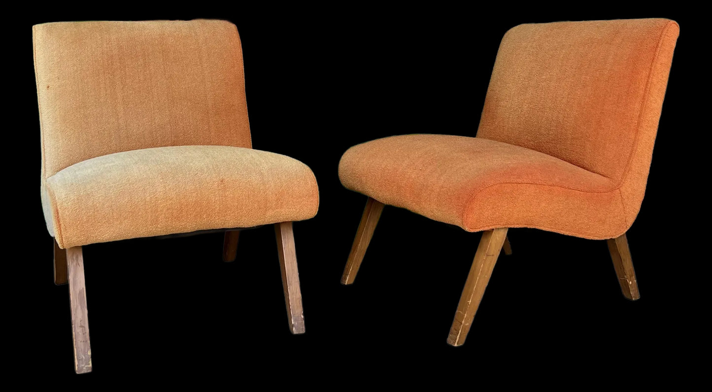 Pair of Slipper Chairs in the Style of Jens Risom