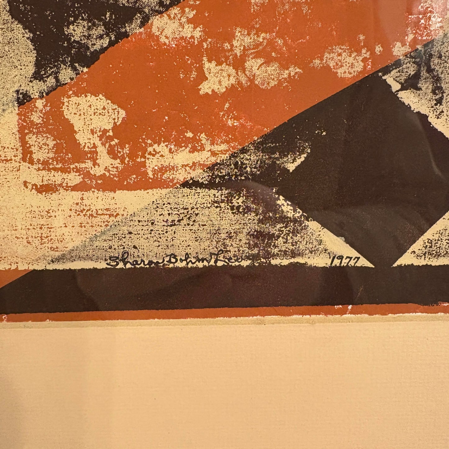 “Earth Tones” Sharon Bohm Levy Abstract Geometric Art 1977