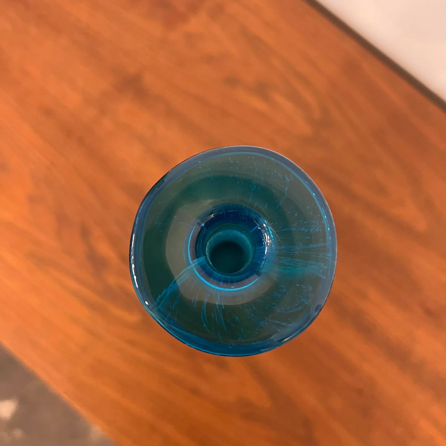 Mdina Ming Blue and Green Art Glass Bottle Vase