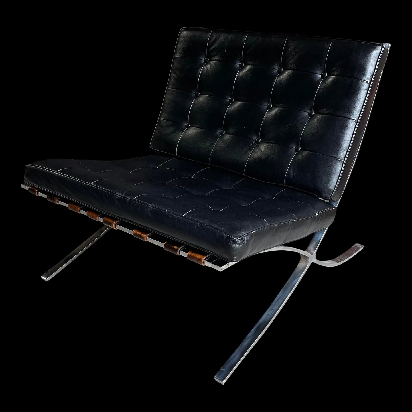 Charlton Chair Company Quality Made Barcelona Leather Chair Chrome