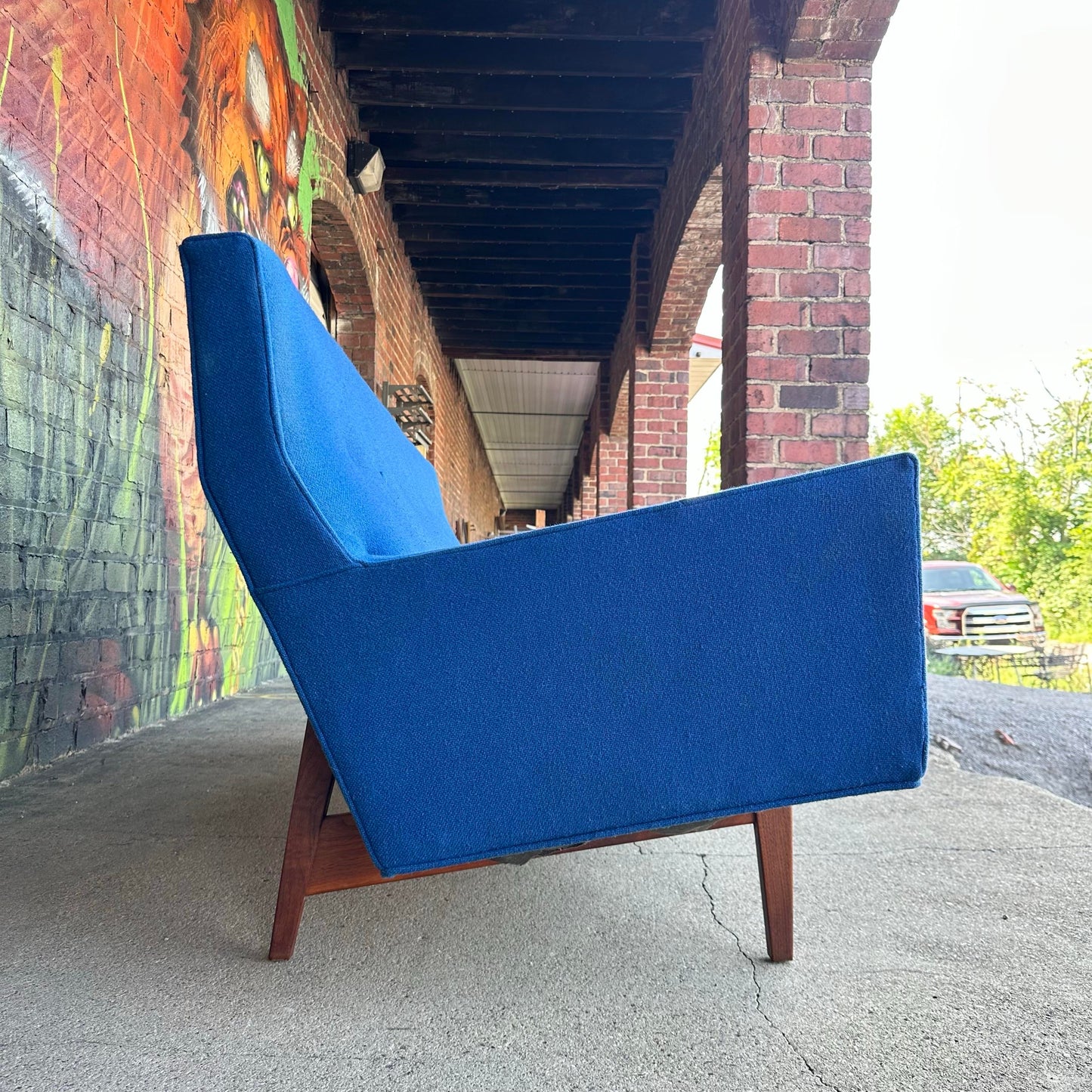 Mid 20th Century Jens Risom U-150 Walnut Sofa