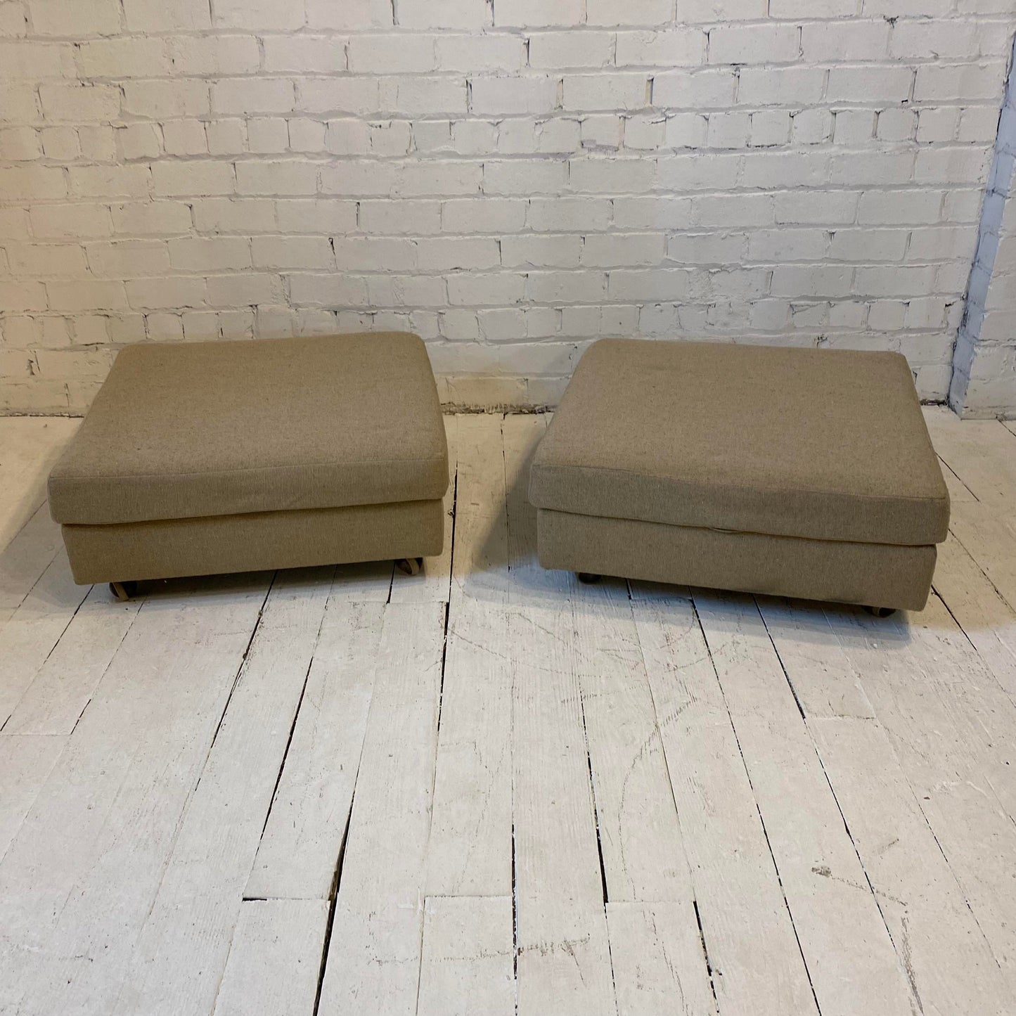 Milo Baughman for Thayer Coggin Storage Ottoman on Castors - 3 Pieces