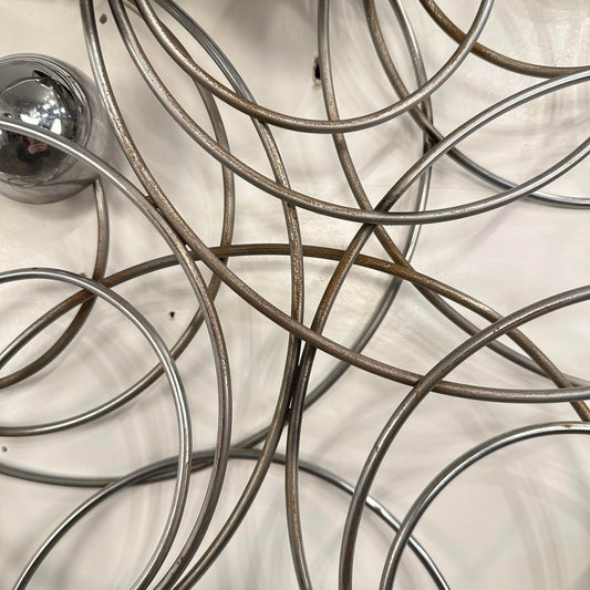 Mid Century Modern Curtis Jere Chrome Wall Sculpture