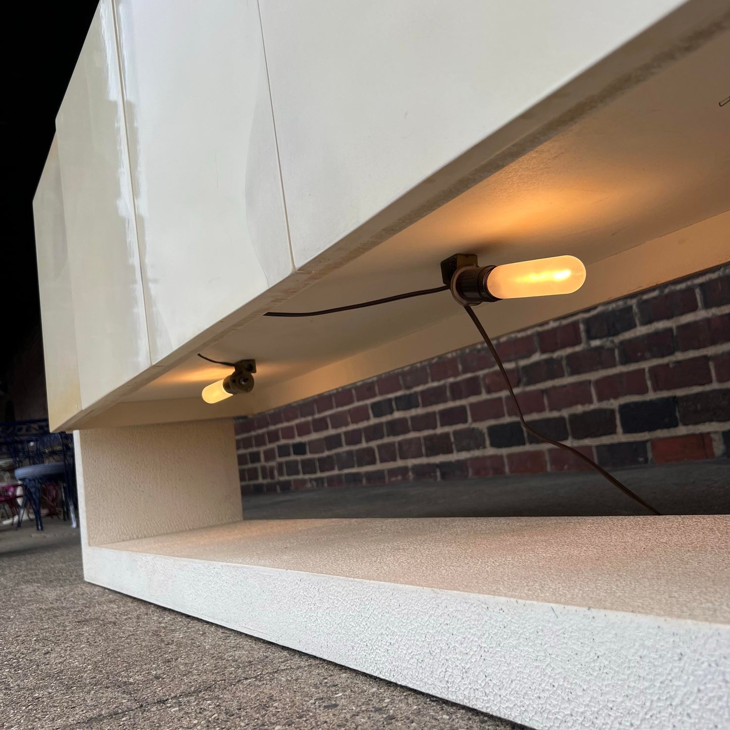 Karl Springer Lacquered Goatskin Lucite Floating Sideboard