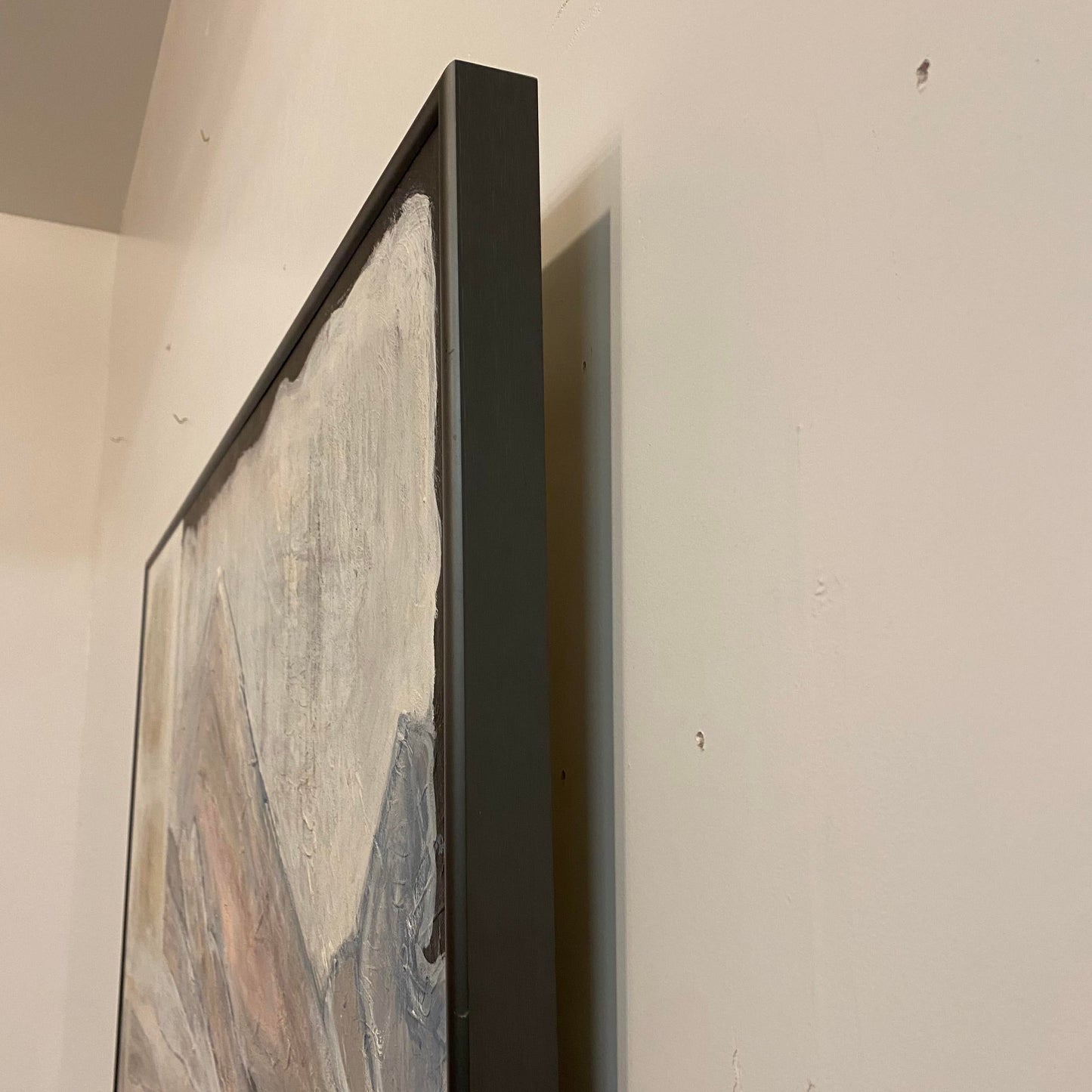 Late 20th Century Postmodern Mountain Landscape Mixed-Media Painting by Ina Takashima, Framed