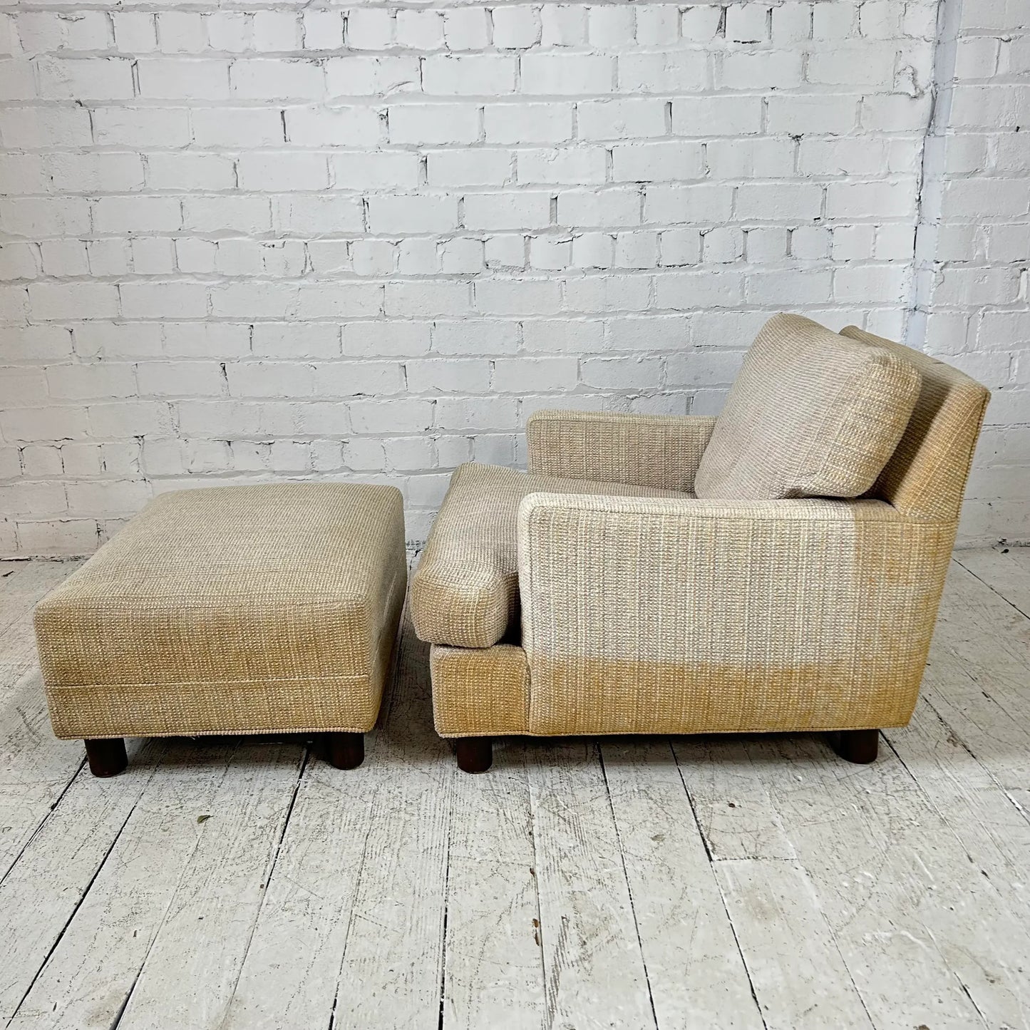 Mid Century Modern Lounge Chair With Ottoman Selig Needs Recovered
