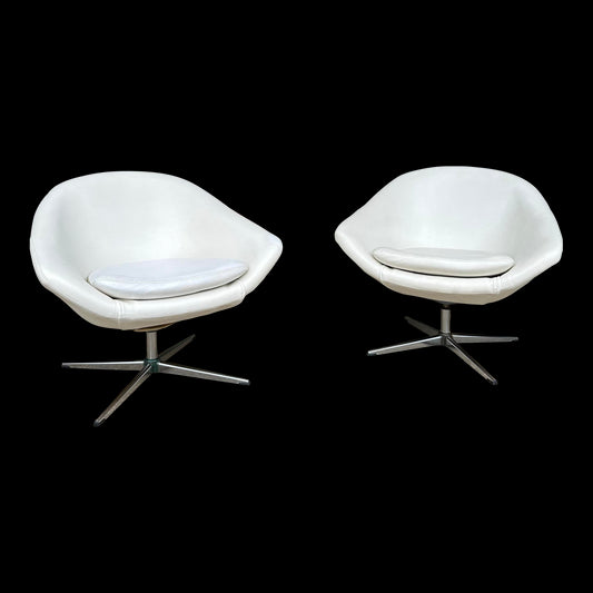Pair of Mid-Century Modern Overman Swivel Chairs