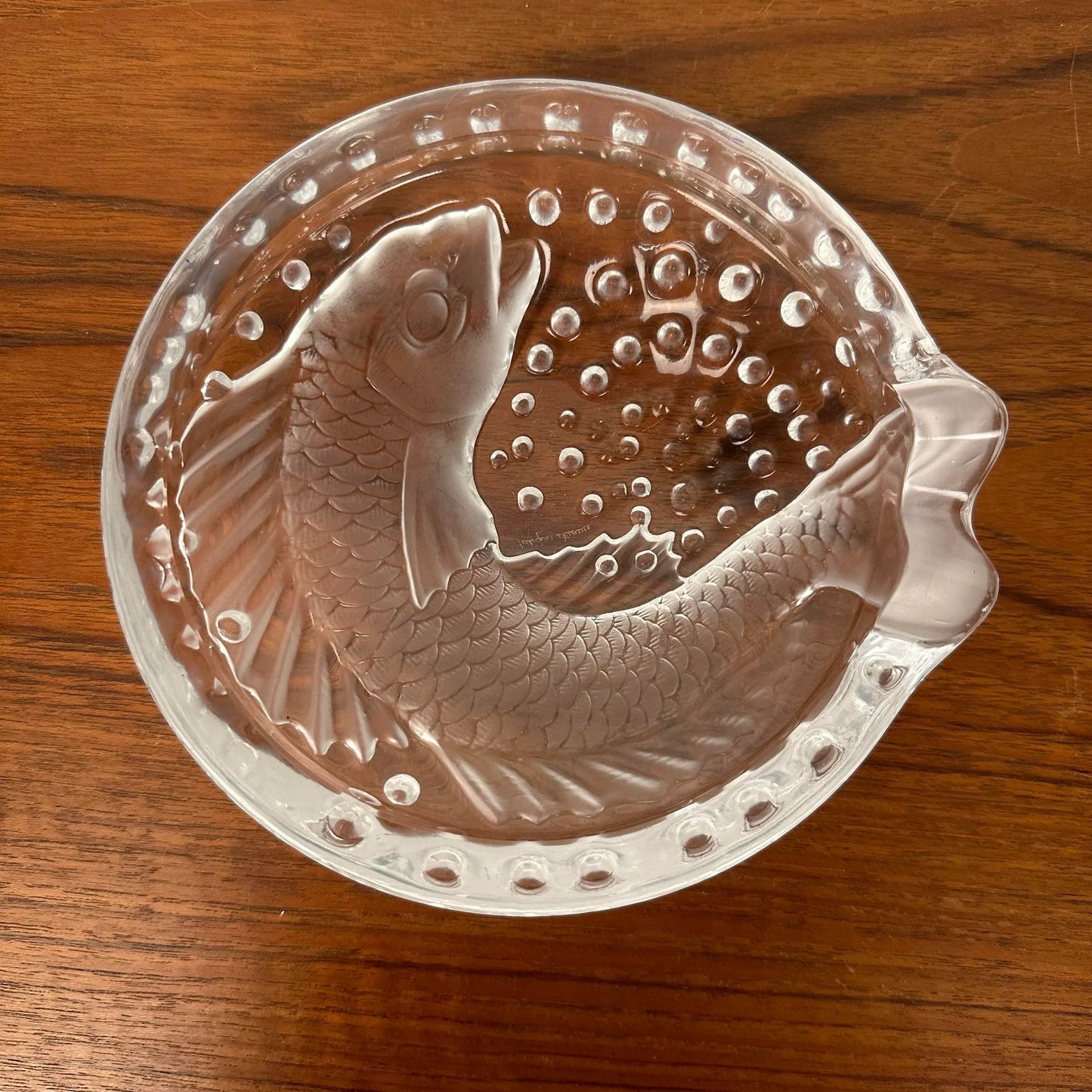 Lalique French Frosted Glass Concareau Koi Fish Bowl