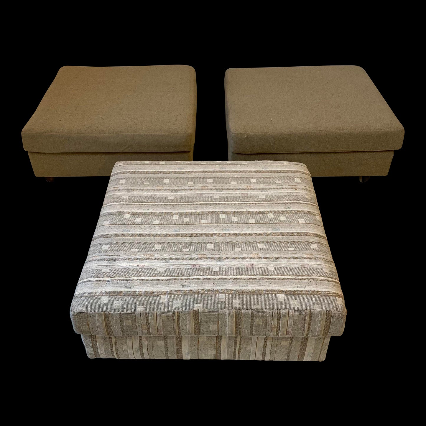 Milo Baughman for Thayer Coggin Storage Ottoman on Castors - 3 Pieces